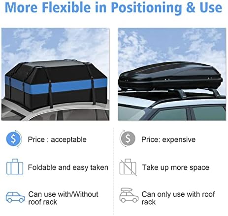 תיק גג מכונית של קישי | תיק מטען בגג 600D רכב גג עמיד למים | נשא מטען על גג אטום למים עם מחצלת נגד החלקה,